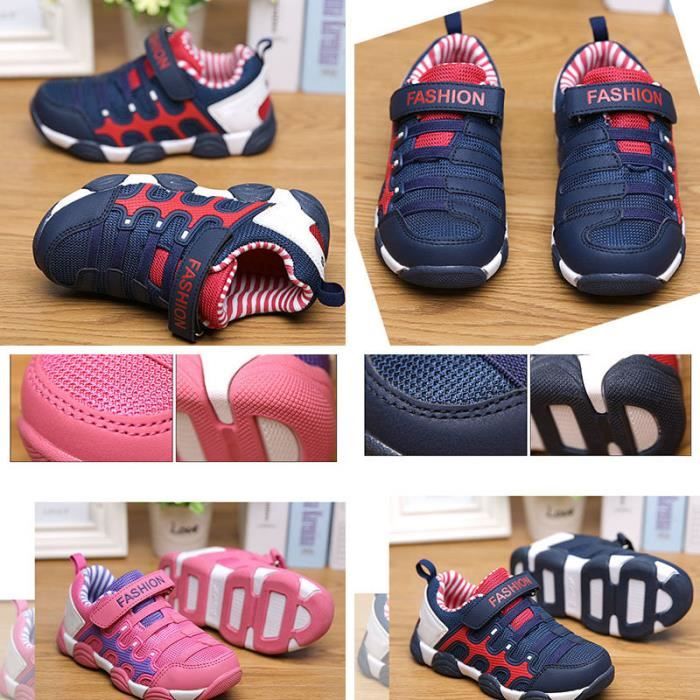 DoringIN Nouveau Mode Chaussures de Basket Pour Enfant Fille Garcon Taille 27 36 avec Velcro Antiderapant et respirant Cdiscount Sport