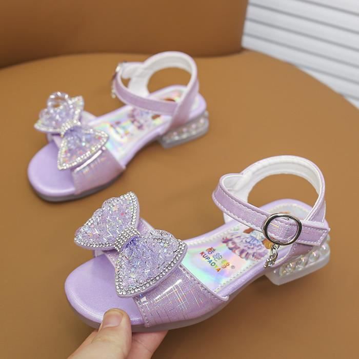 Sandales Enfant Garcon Fille Marque Modele Dessus Synthetique Talon Plat Violet Violet Cdiscount Chaussures