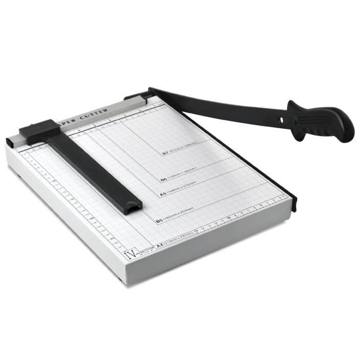 Massicot A4, 34 Cm En Acier Inoxydable Avec Base Métal Et Arrondis R4