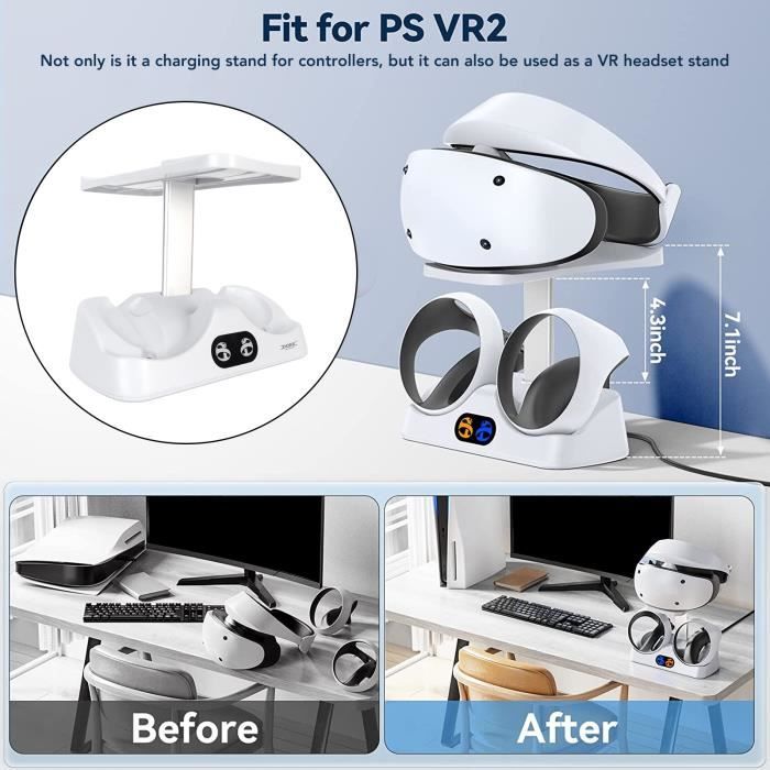 Sonew Station de recharge pour manettes PS5 VR2 avec affichage LED