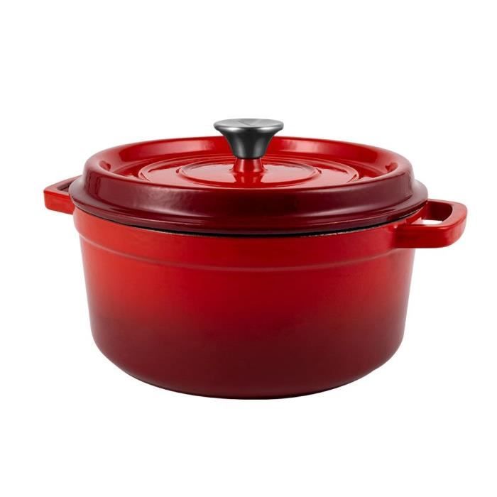 Cocotte En Fonte émaillée – 3 Litres – Marron – Compatible Gaz
