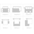 80x120 cm Tapis Salon Moderne Design Graphique Poils Ras-Tapis imprimé surpiqûres géométriques-Tapis Chambre-2