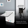 Fdit chatière en plastique Porte à rabat de verrouillage pour animaux de compagnie à interrupteur flexible de couleur blanche-2
