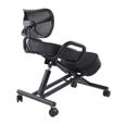 Chaise à genoux ergonomique à hauteur réglable avec coussin - Mxzzand - Acier+éponge+cuir+contreplaqué - 74x46x90cm-2