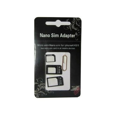 Techly Adaptateur pour Carte SIM (4 en 1) Nano-SIM, Micro-SIM et SIM  (I-SIM-3) Noir