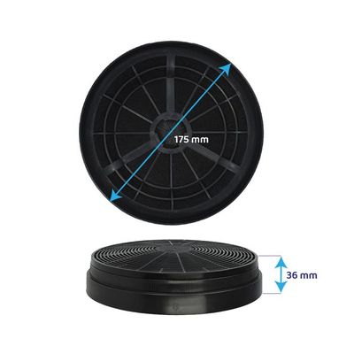 Filtres à Charbon Actif Circulaires Pour Hotte Respekta - Kit De 2 Filtres (Diamètre 17.5 Cm) - Compatible Avec De Nombreux Modèles