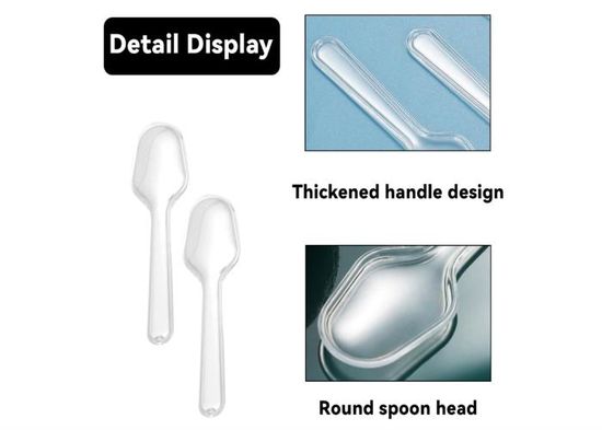 GVSS 240 Mini Cuillères à Dessert Transparentes 7,5 Cm - Petites Cuillères En Plastique Réutilisables Pour Crème Glacée, Yaourt, Fêtes Et Mariages