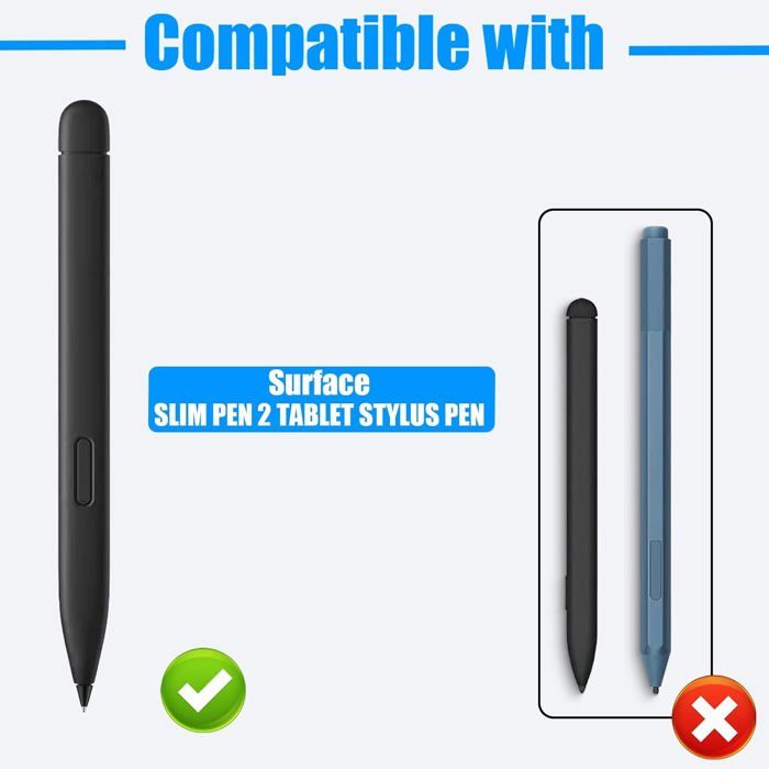 2 Pointes Métal Pour Stylet Microsoft Surface Slim Pen 2 - Acier Inoxydable 0,78mm - Précision Écriture Et Dessin