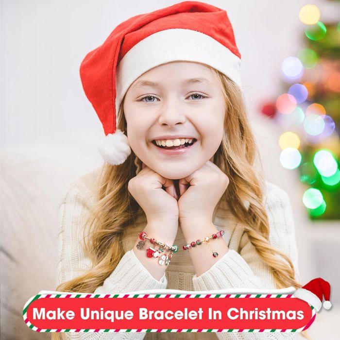 Calendrier De L'Avent Bijoux 2025 - 24 Surprises DIY, Bracelets, Perles - Cadeau Noël Femme, Ado, Fille