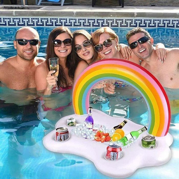 Porte-Gobelet De Piscine, Porte-Gobelet Gonflable 2 En 1 Et Porte-Bouteille Avec 8 Trous