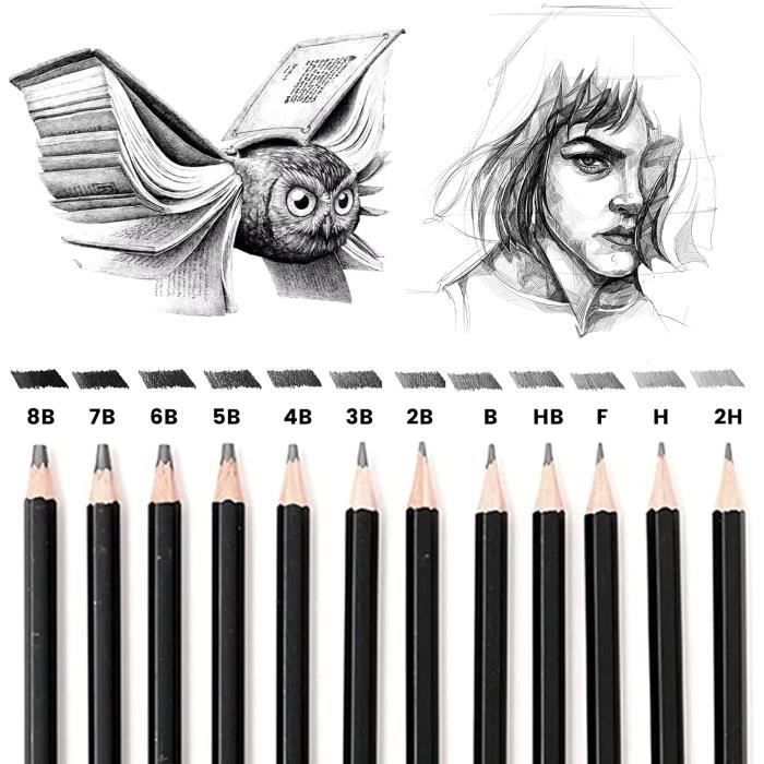 Crayons à Papier, Crayon Dessin Kit, Crayon à dessin, crayon à croquis  professionnel, crayons d'art, fournitures d'art 12 pièc[16] - Cdiscount  Beaux-Arts et Loisirs créatifs