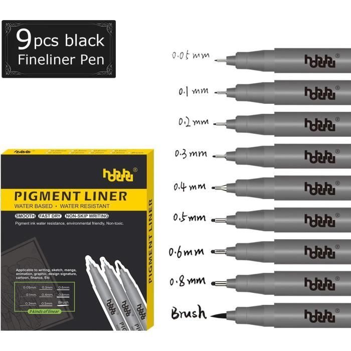 Sketch Pen 9pcs / Set Fine Liner Dessin Stylos À Encre Et Brosse  Fournitures Artistiques Noir - Cdiscount Beaux-Arts et Loisirs créatifs