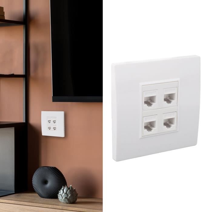 Plaque Murale HDMI Et Ethernet 6 Ports - 3x HDMI, 2x RJ45, 1x TV | Pour Home Cinema