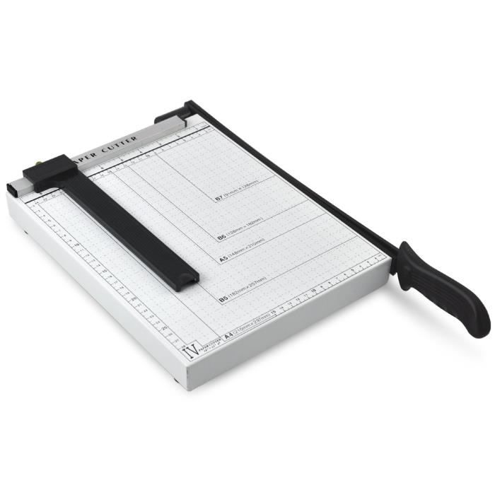 Massicot Guillotine A4 Professionnel | Coupe 8 Feuilles | Avec Perforatrice & Arrondisseur D'Angle | Lévier