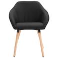 Lot de 2 Chaises de salle à manger Style Scandinave Chaise de cuisine Chaise à dîner - Noir Tissu Chic *227753-3