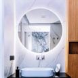 Tulup Miroir rond avec éclairage blanc froid - Ø 100 cm de diamètre - Pour salle de bain salon chambre maison-3