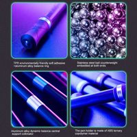Stylo Rotatif, 2 Pièces Antidérapante Revêtement Spinning Pen, Tournant Stylo à Bille Rotatif avec Recharge, pour Divertissement Étudiant Fournitures de Bureau d'Apprentissage