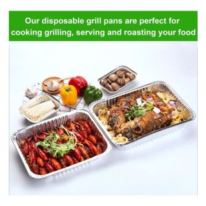 25 Barquettes Aluminium Jetables Pour Barbecue - Pratiques, écologiques, 20.5x11x5.5 Cm