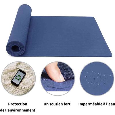Tapis De Yoga Antidérapant TPE – 183 X 61 Cm, Avec Sangle De Transport, épaisseur 6 Mm, Double Texture