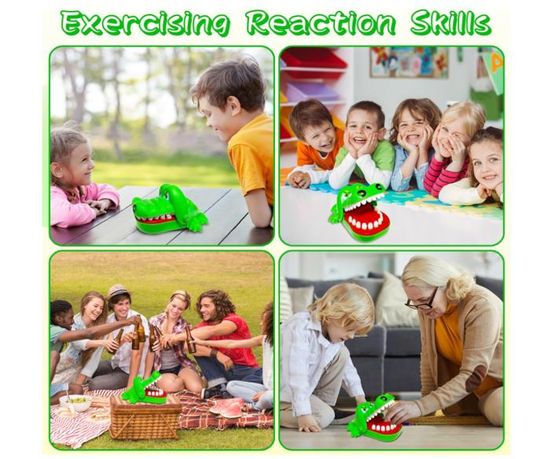 Raxfekro Jeu Dents De Crocodile – Jouet Mordre Doigts Pour Enfants 3+, Jeu De Société Fête En Famille, Croco Rigolo