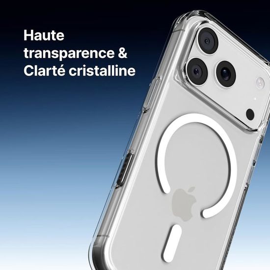 Coque RhinoShield Transparente Anti-jaunissement Pour IPhone 17 Pro - Protection Chutes 3,5 M - Compatible Recharge Sans Fil Et MagSafe