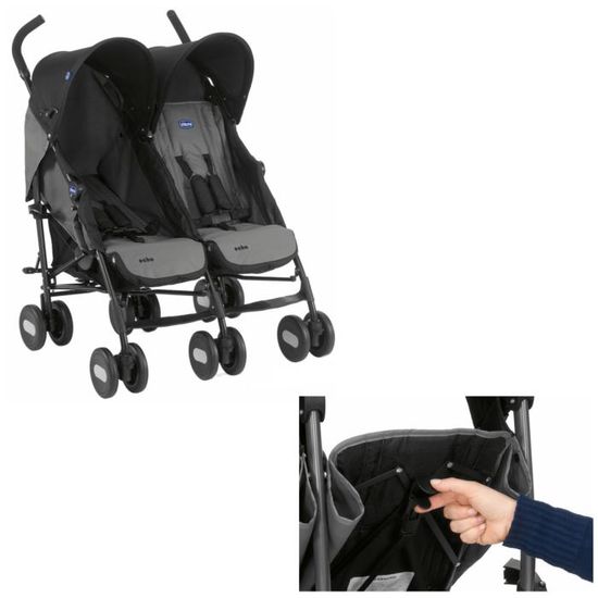 CHICCO Poussette Double Echo Garnet Rouge et noir Cdiscount Puericulture Eveil bebe