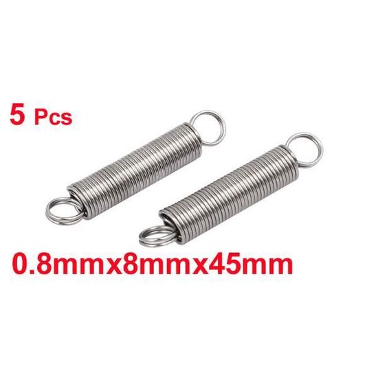 Sourcing Map Ressort De Compression 0.8mmx7mmx305mm 304 Acier Inoxydable Argenté - Lot De 2