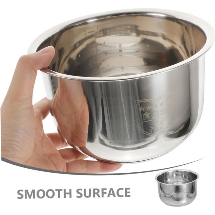 Operitacx Cuiseur à Riz Pot Intérieur Acier Inoxydable 3L - Remplacement Doublure Cuisine Répartition Chaleur Uniforme