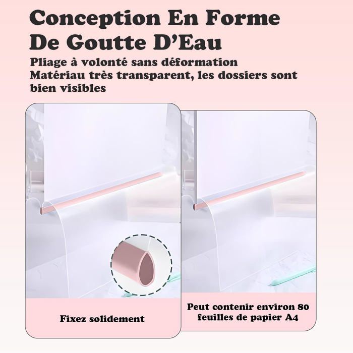 VEGCOO 20 Pièces Transparent Reliure Dossier Baguette