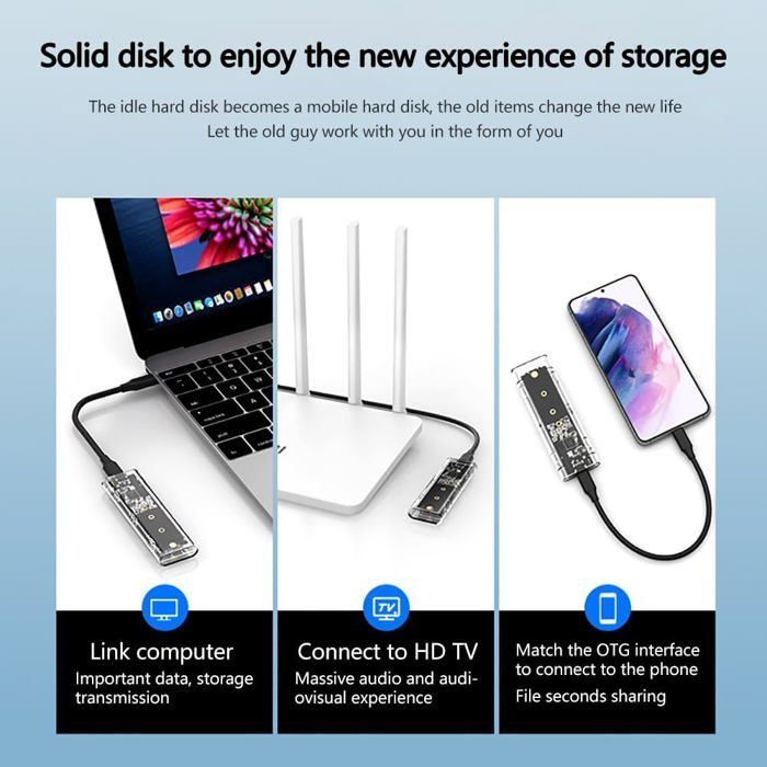 ORICO® M.2 NVMe SSD Boîtier Adaptateur SSD Externe USB 3.1 Gen2 10Gbps