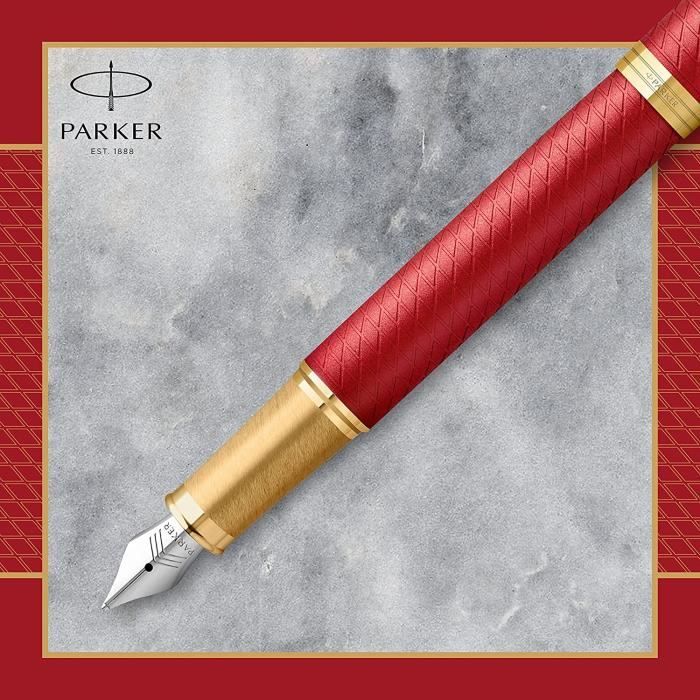 Stylo plume rouge + 4 cartouches