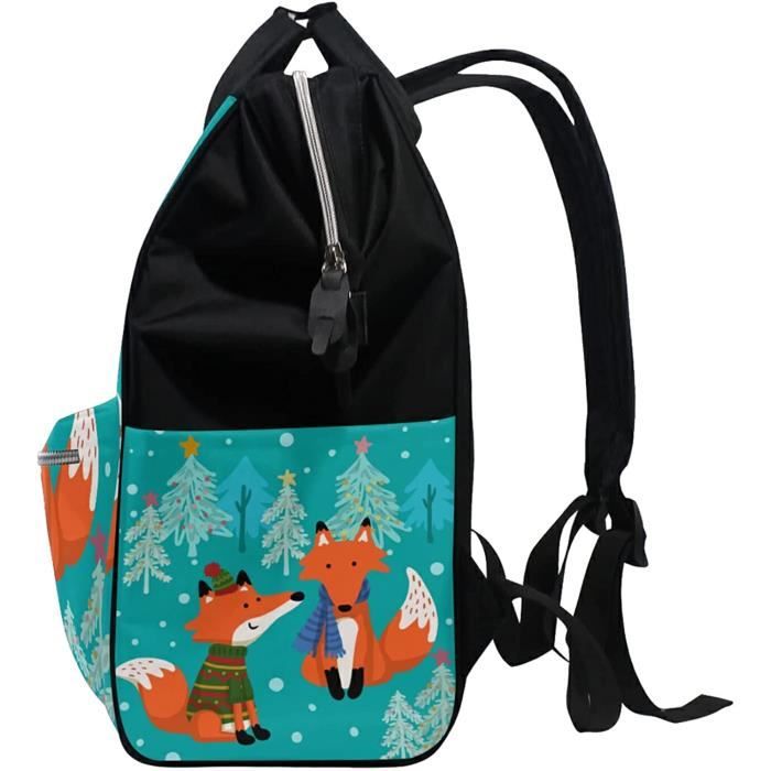 Renard Animal Amour Hiver Sac à Langer Sac à Dos Grande Capacité