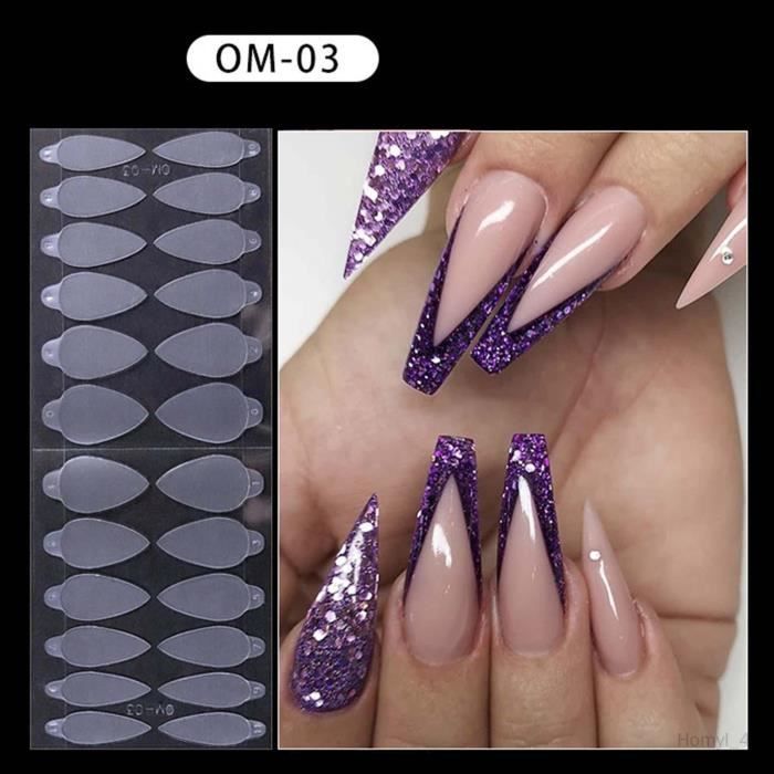 French Manucure Nail Stickers Nail Art Stickers Systeme Auto mastic Moule 24 Pieces Nail Forms Double Autocollant pour Modele C Cdiscount Au quotidien