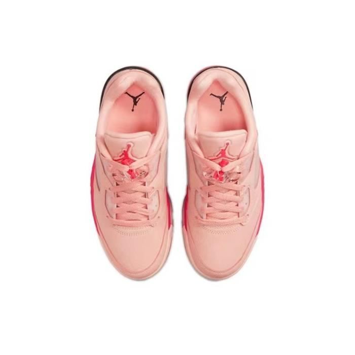 Chaussures de basket Air Jordan 5 Retro Low Homme Cuir Rose Lacets Cdiscount Sport