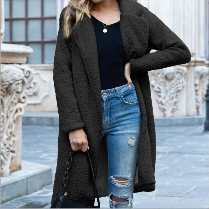 Manteau 2020 hiver fausse fourrure manteau mode femmes chaud ours en peluche manteau dames fourrure vestes femme Teddy Type CAMEL Blanc Cdiscount Pret a Porter