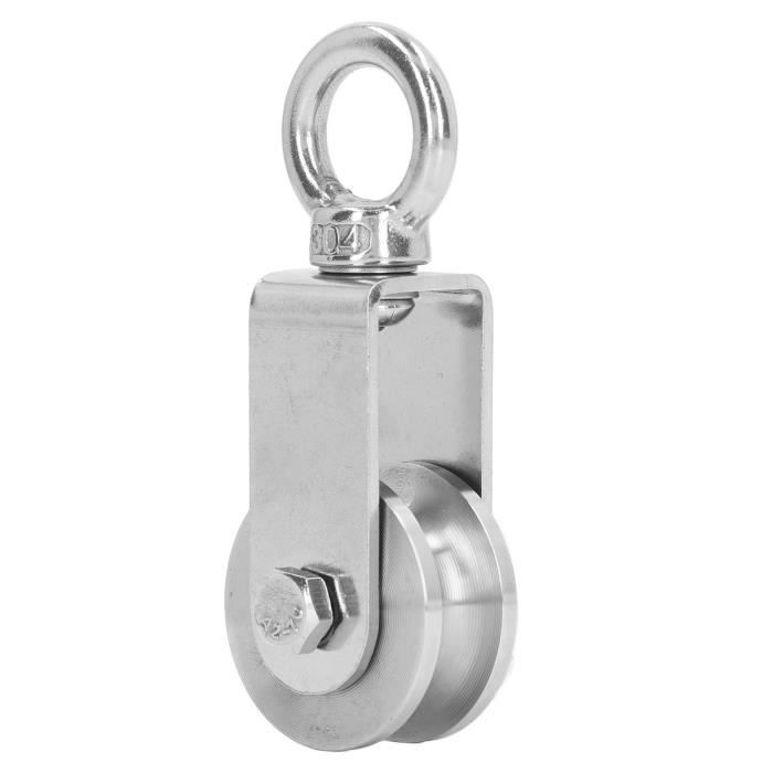 Bohaner Lot De 4 Poulies M15 En Acier Inoxydable 304 - Roues Pivotantes 35kg Pour Cordes De Levage Et Palans