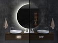 Tulup Miroir rond avec éclairage blanc froid - Ø 100 cm de diamètre - Pour salle de bain salon chambre maison-4