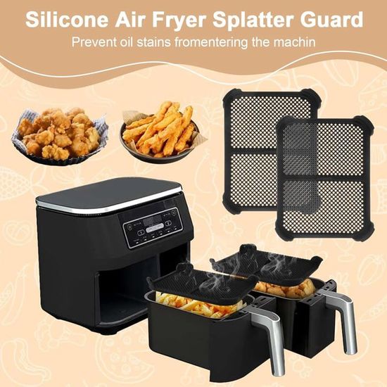 Grille Anti Projection Air Fryer Compatible Avec Ninja Double Stack Xl Sl400Eu Et Sl300Eu,Silicone Couvercle Anti Eclaboussure,Ninj - Maison