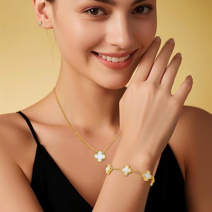 Breloque Trèfle 4 Feuilles En Argent 925 - Porte-bonheur élégant Pour Bracelet Ou Collier | Cadeau Femme