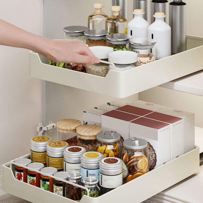 Tiroir Coulissant Telescopique Pavlleen 40x25cm - Fixation Adhésive - Pour Placard Cuisine