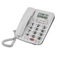 HURRISE Téléphone filaire avec répondeur Téléphone filaire à 2 lignes avec haut-parleur Téléphone filaire à numérotation-0