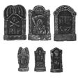 6pcs Tombstones de pierres tombales durables accessoires marque-place - porte-nom service de table-0