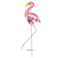 Flamant rose solaire 3 LED blanches-0