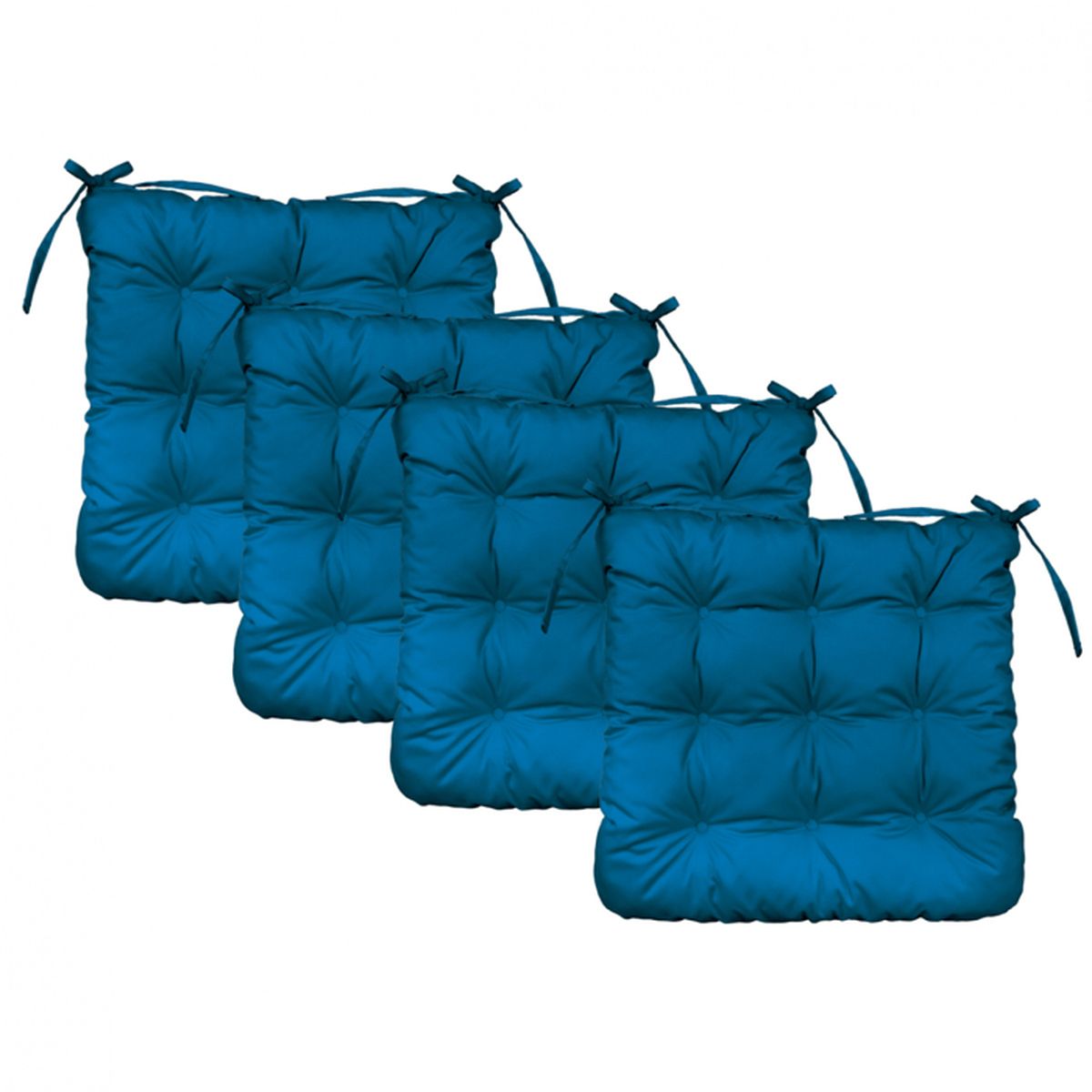 Lot De 4 Galettes Déhoussables Pour Chaise – Tissu Oxford Imperméable, Mousse Dense – Plusieurs Coloris