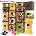 MULISOFT Lot de 15 Boite de Conservation Cuisine Transparent Boîte Alimentaire Hermétique de Rangement avec étiquette et cuillère doseuse