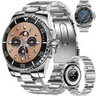 XtraDiTech Montre Connectée Homme Femme Classique Rigide Boîtier Huître Bracelet Acier Inoxydable 5ATM Couronne Numérique Noir