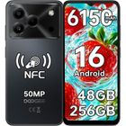 Smartphone DOOGEE NOTE56 Plus 48Go+256Go Smartphone Pas Cher Android 16 6.56" 6150mAh Caméra Étanche Dual SIM 4G/NFC/GPS Noir