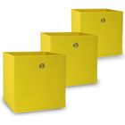 Vladon Boîte de Rangement Pliable Oslo en Jaune -Kit de 3.