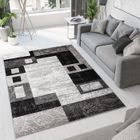TAPISO Tapis Salon Poil Court DREAM Gris Noir Géométrique 100% Polypropylène Intérieur 300x400 cm
