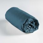 Drap Housse en Coton Uni - HOME MAISON - Bleu Nuit - 140x190cm - 57 Fils